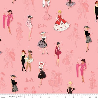Barbie  Vintage Main Pink Riley Blake Designs Fabric by the Yard