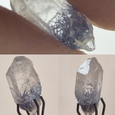 Natural Dumortierite Quartz Crystal 2.44 ct. from Brazil 12.6*5.8*4.7 mm. #PQ244