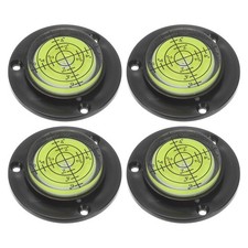 4pcs High Precision Horizontal Bubble Level 12x49mm Bull's-Eye Black Green 