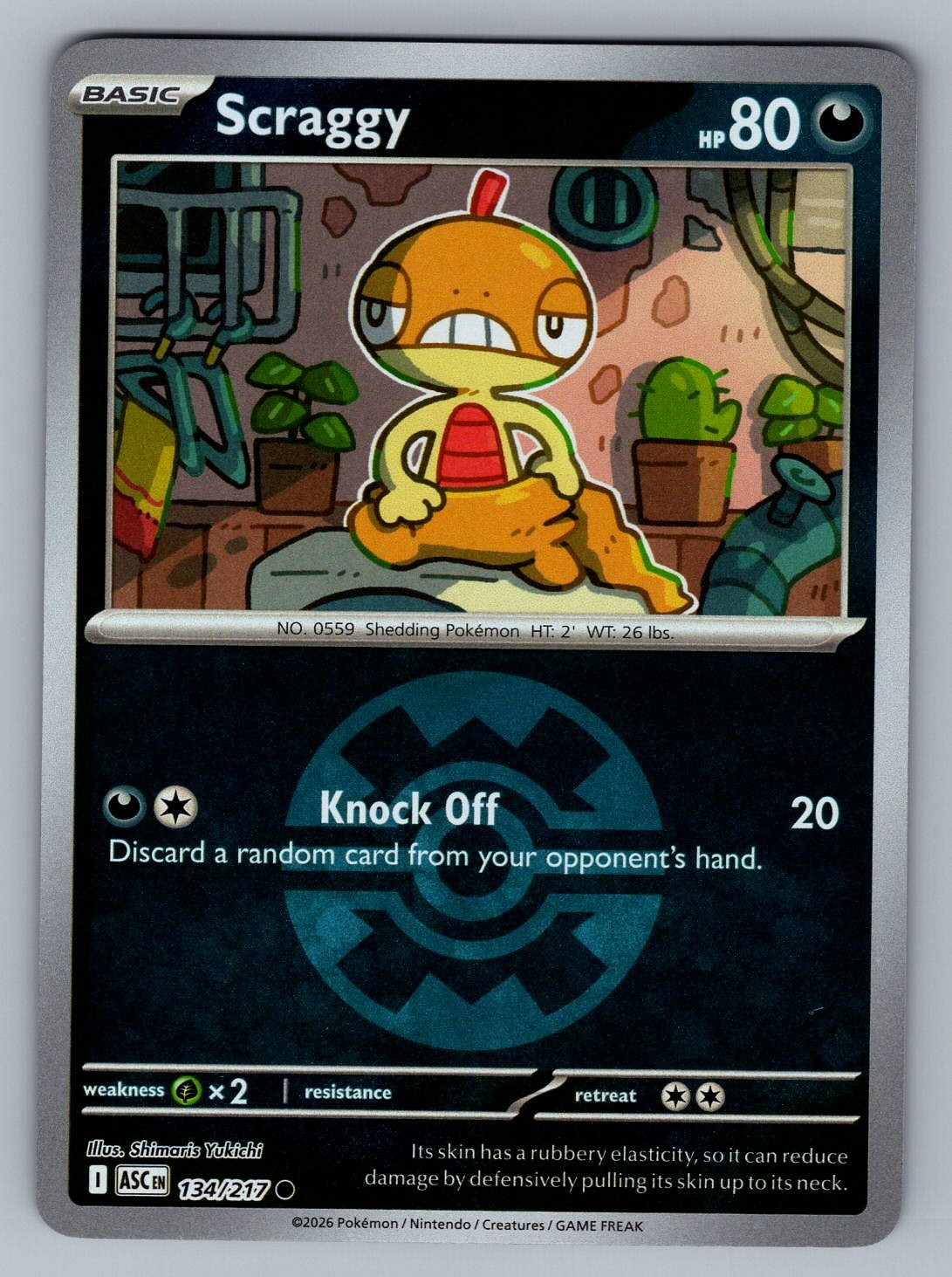 Scraggy (Quick Ball) 134/217 Common Ascended Heroes Pokemon Near Mint