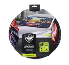 Auto Drive 2pc Super Jumbo Car Windshield Sun Shade 31.5"x38" UV Block Tropical