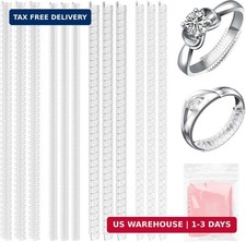 Ring Sizer for Loose Rings, 12 Pack 4 Sizes, Invisible Clear Silicone, Non-Slip