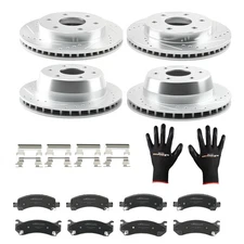 Front Rear Brake Disc Rotors+Pads Kit for Cadillac Escalade/Chevy Tahoe 2002-06