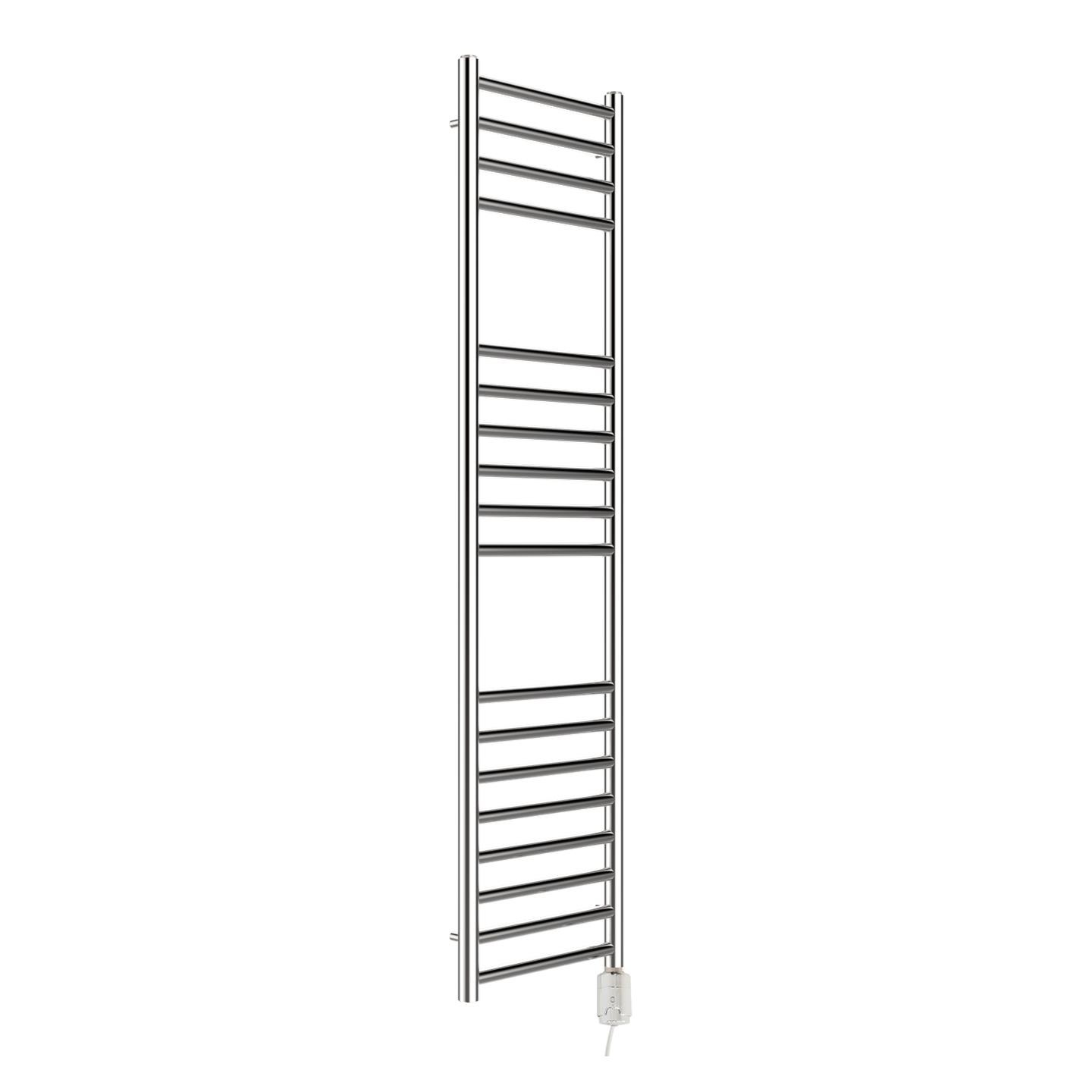Electric Towel Rail Polished Stainless Steel Thermostatic 300W 350mm x 1400mm
