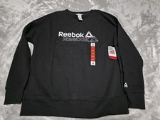 Reebok unisex Medium Fleece Sweatshirt Black Classic Casual Crewneck NEW