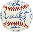 1992 Atlanta Braves Team Signed NL Baseball With 28 Sigs Deion Sanders & John