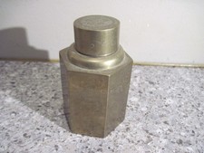 Vintage Chinese Brass Hexagon Tea Canister Caddy w/ Etched Dragon Art