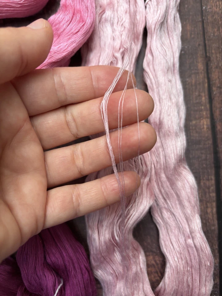 50g 100% Mulberry Luxury Silk Thread Yarn For Weaving PICK YOUR COLOUR - Image 2 of 4