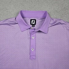 FootJoy Polo Shirt Mens XL Lavender Paisley Print AOP Golf Performance Stretch