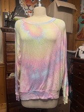 Victoria's Secret Pink Tye Dye Rainbow Light Weight Sweater, Size Small