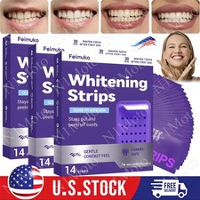 1-3BOX NEW-DR.DENT Purple Teeth Whitening Strips   Peroxide Free, 14 Count
