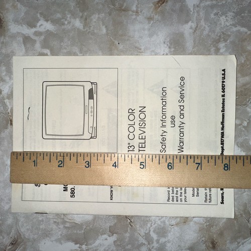 Vtg 1995 13" Color Television Sears TV Owner's Manual with Original Receipt - Picture 6 of 7