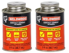 2 Pack Original Contact Cement Adhesive Glue, Neoprene Rubber, Clear, 3 OZ