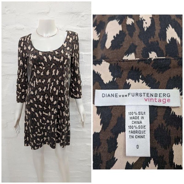 Women Diane Von Furstenberg Dress Brown Knit 34