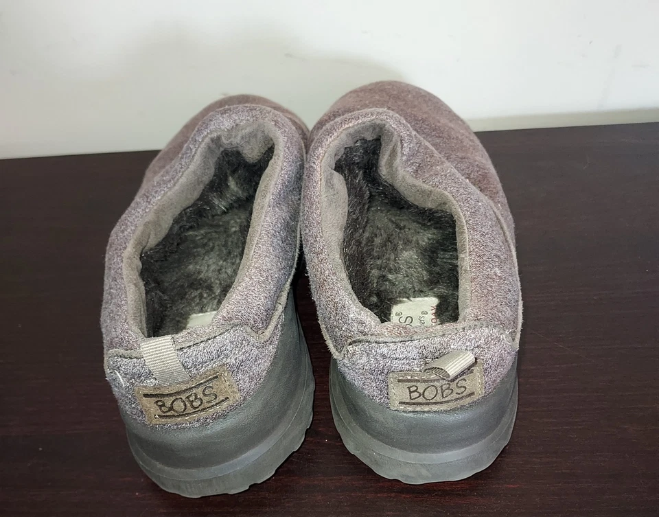 Zuecos para mujer Skechers Bobs 8M sin cordones de espuma de felpa apreciable - paseo en trineo bronce Foto 3 de 4