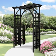Outdoor 7FT Wood Garden Arbor Arches Wedding Party Arch for Climbing Plant