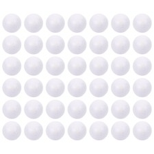 50 Pcs Solid Polystyrene White Round Spheres 2 cm for Craft Projects
