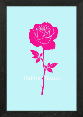 Subtile Schönheit - Moderne Rose Pop Art gerahmtes Wandbild Poster Leinwanddruck Bild