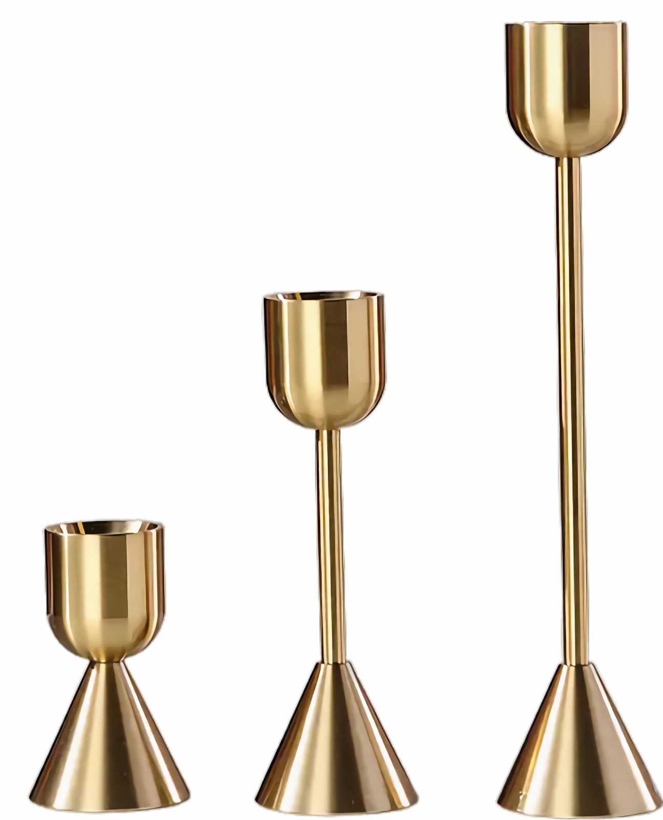 Brass Gold Candlestick Holder,Taper Candle Holders,Set of 3 