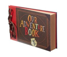 Scrapbook Photo Album,Our Book, Embossed Words Hard Cover Movie Up Adventure