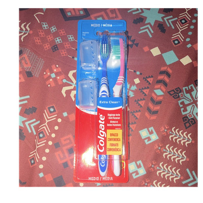 Colgate Extra Clean Medium Borsten Zahnbürste blau/weiß Kunststoffgriff Nylon