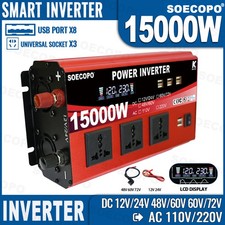 15000W All-in-One Power Inverter DC 12V/24V/48V/60V/72V to AC 110V/220V