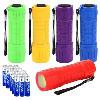 KunHe 5 Pack Plastic Small Mini LED Flashlight COB Flashlights for Kids 100 Lume