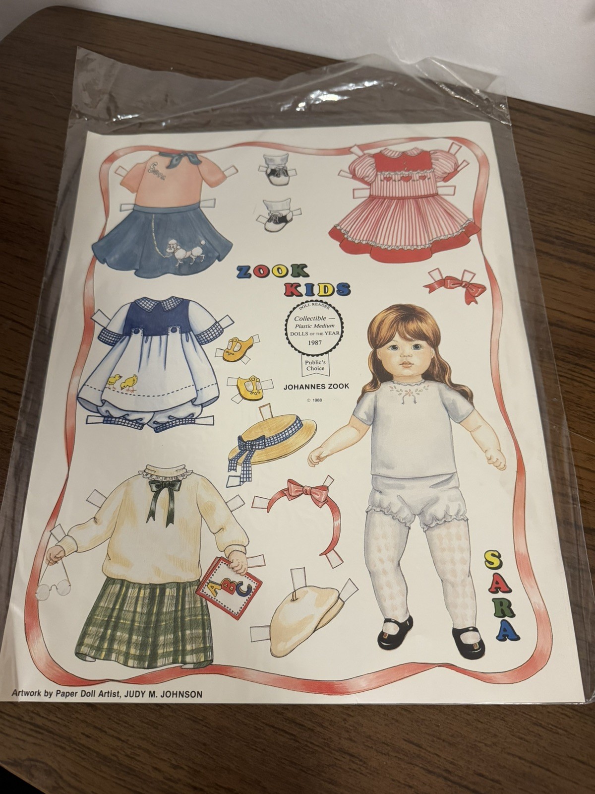 Vintage UNCUT 1988 Doll Reader, Johannes Zook ~ Zook Kids Paper Doll Sheet