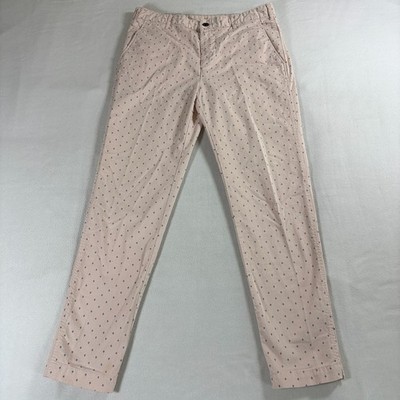 Slim Chino Pants Zara Man Tag 31 Fits Like 33 X 29 Pink Micro Print Stretch