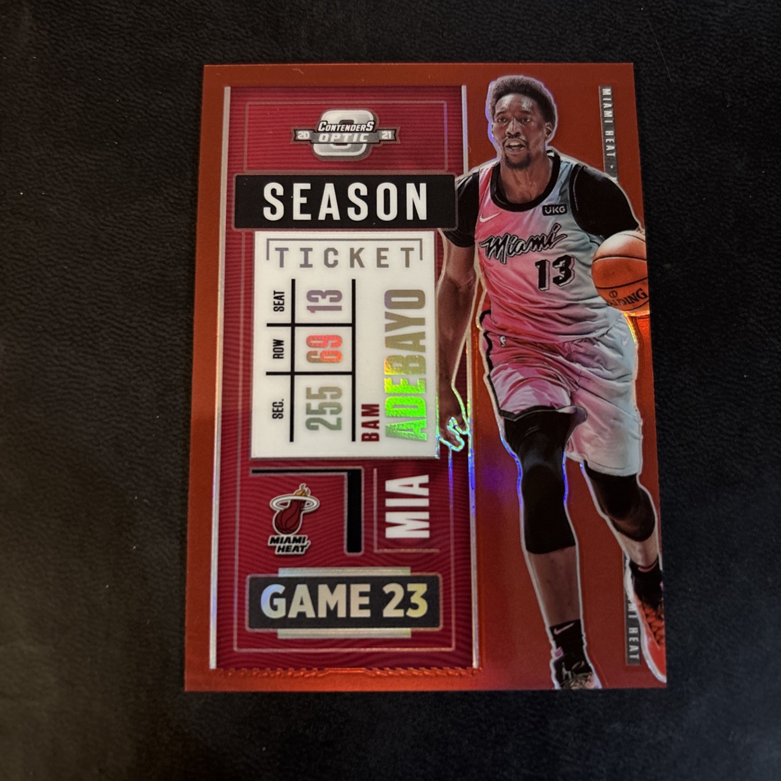 2020-21 Panini Contenders Optic - Season Ticket Bam Adebayo #52 Red Prizm