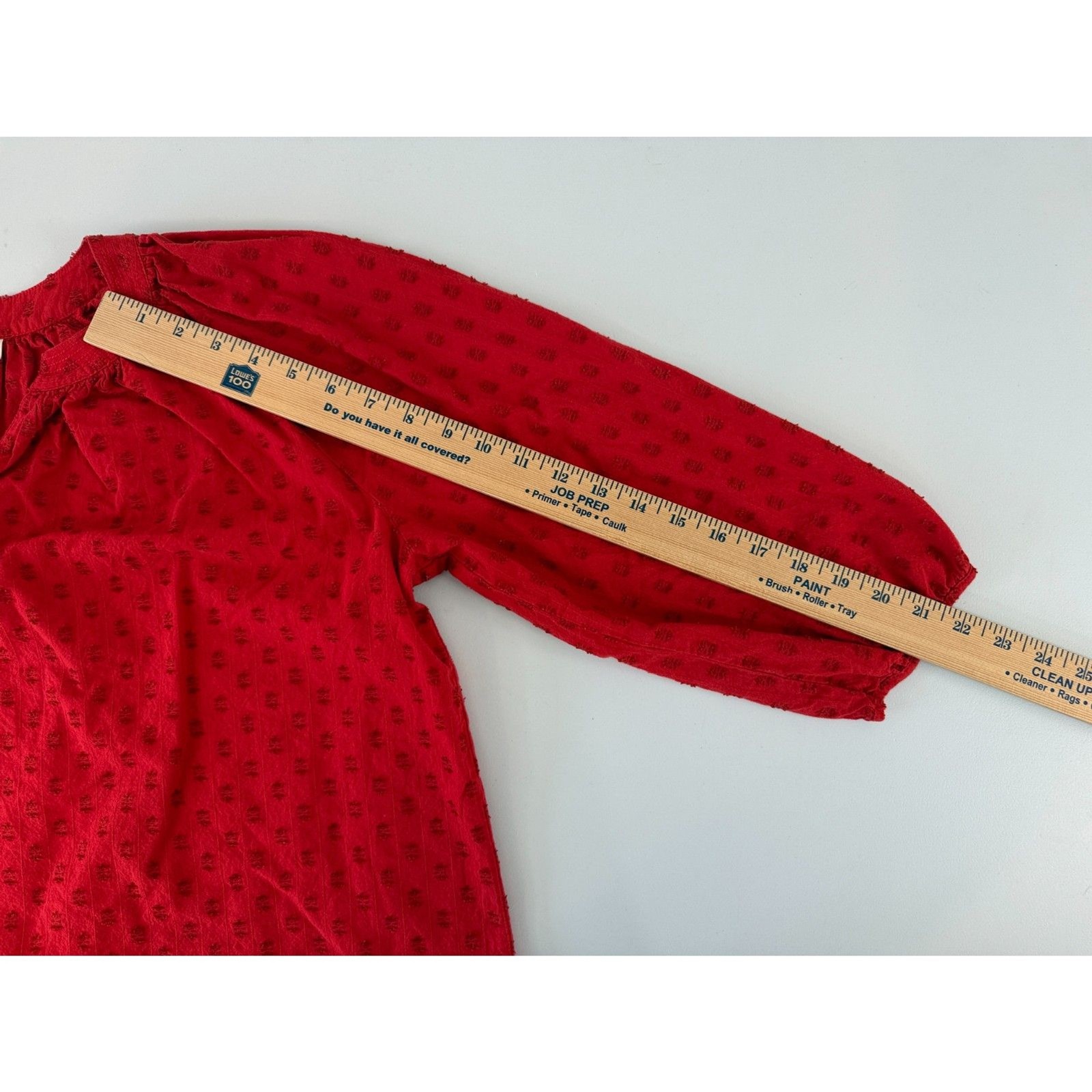 Universal Thread Red Textured Peasant Blouse Top … - image 10