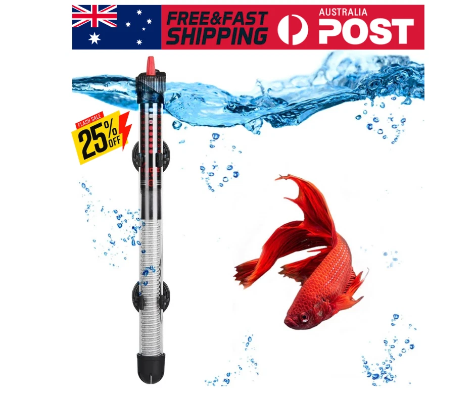 25-300W Aquarium Heater Submersible Fish Tank Auto Water Thermostat Heating Rod
