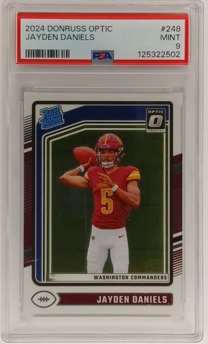 2024 Panini Donruss Optic Jayden Daniels Rated Rookie #248 Base PSA 9 Mint