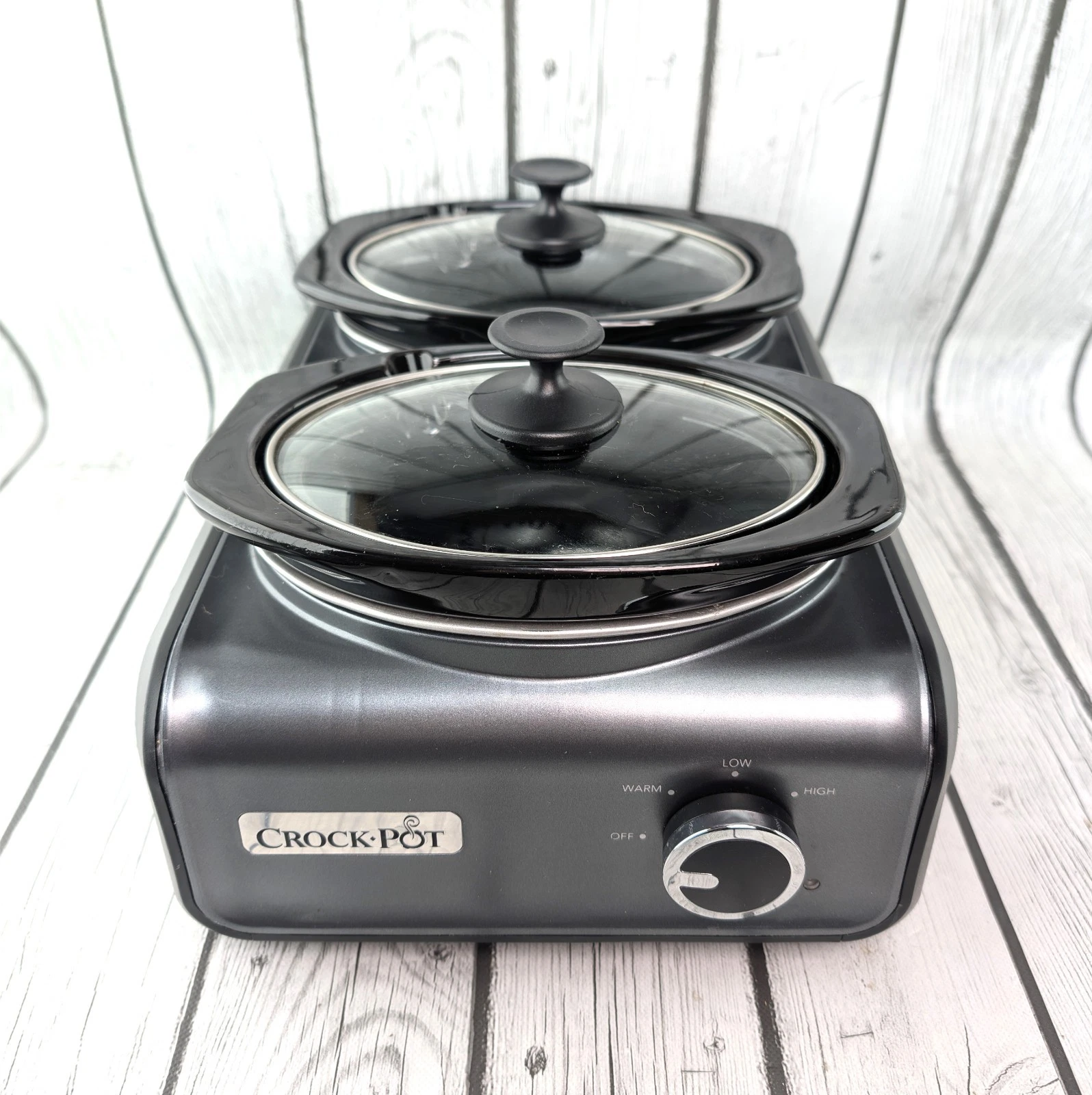 Crock-Pot SCCPMD1-CH Hook Up Double Oval Connectable 2 1-Quart Slow Cookers Pots