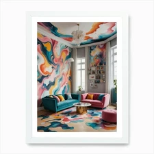 Ethereal Living: Furniture Without  Framed Wall Art Poster Canvas Print Picture