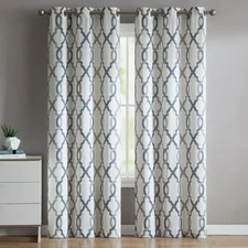 VCNY Home Caldwell Printed Curtain Panel Pair - Blue Curtain Panel Pair 76" x96"