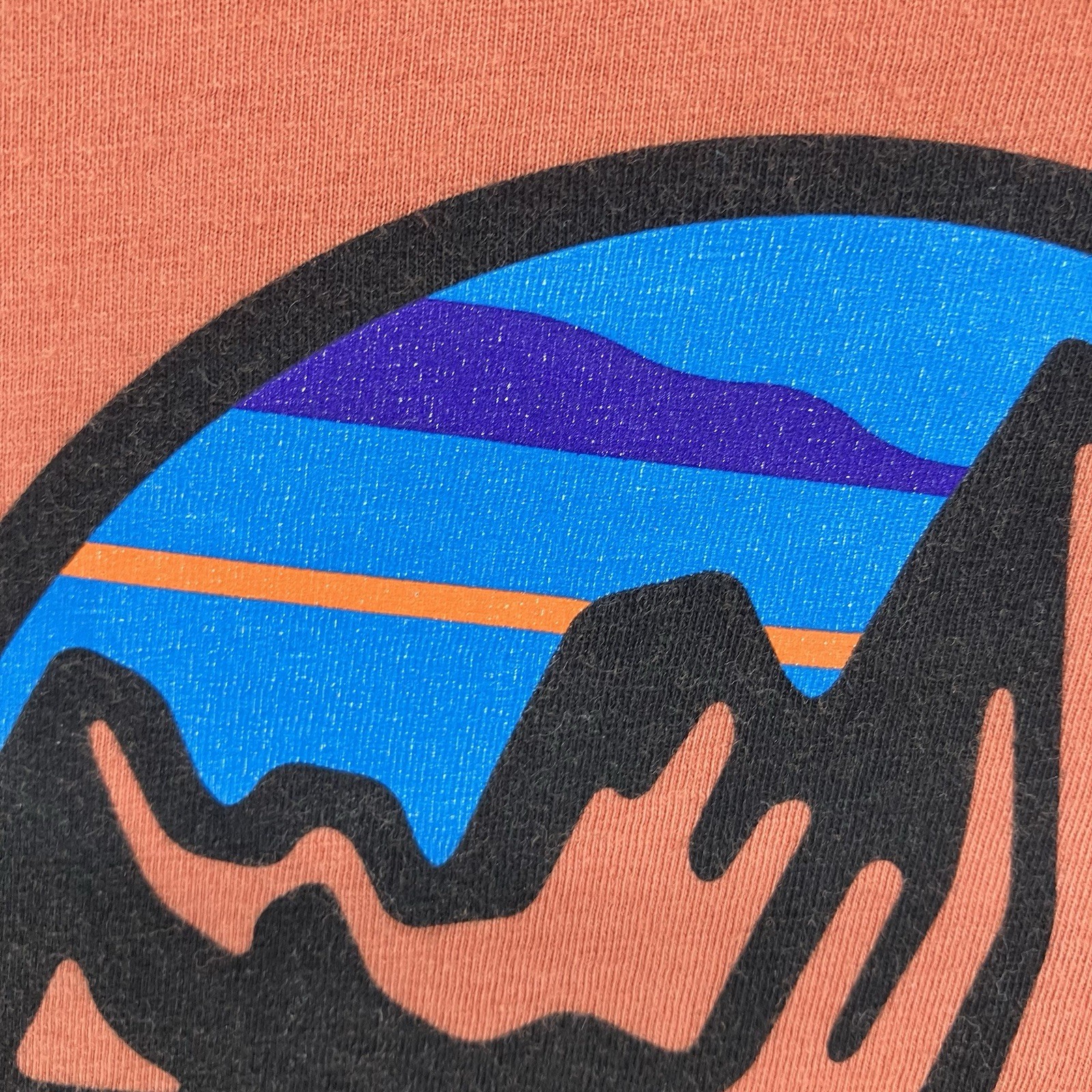 Patagonia 1973 Fitzroy Organic Cotton T-Shirt Mens Sz L Slim Fit Orange Gorpcore thumbnail 6