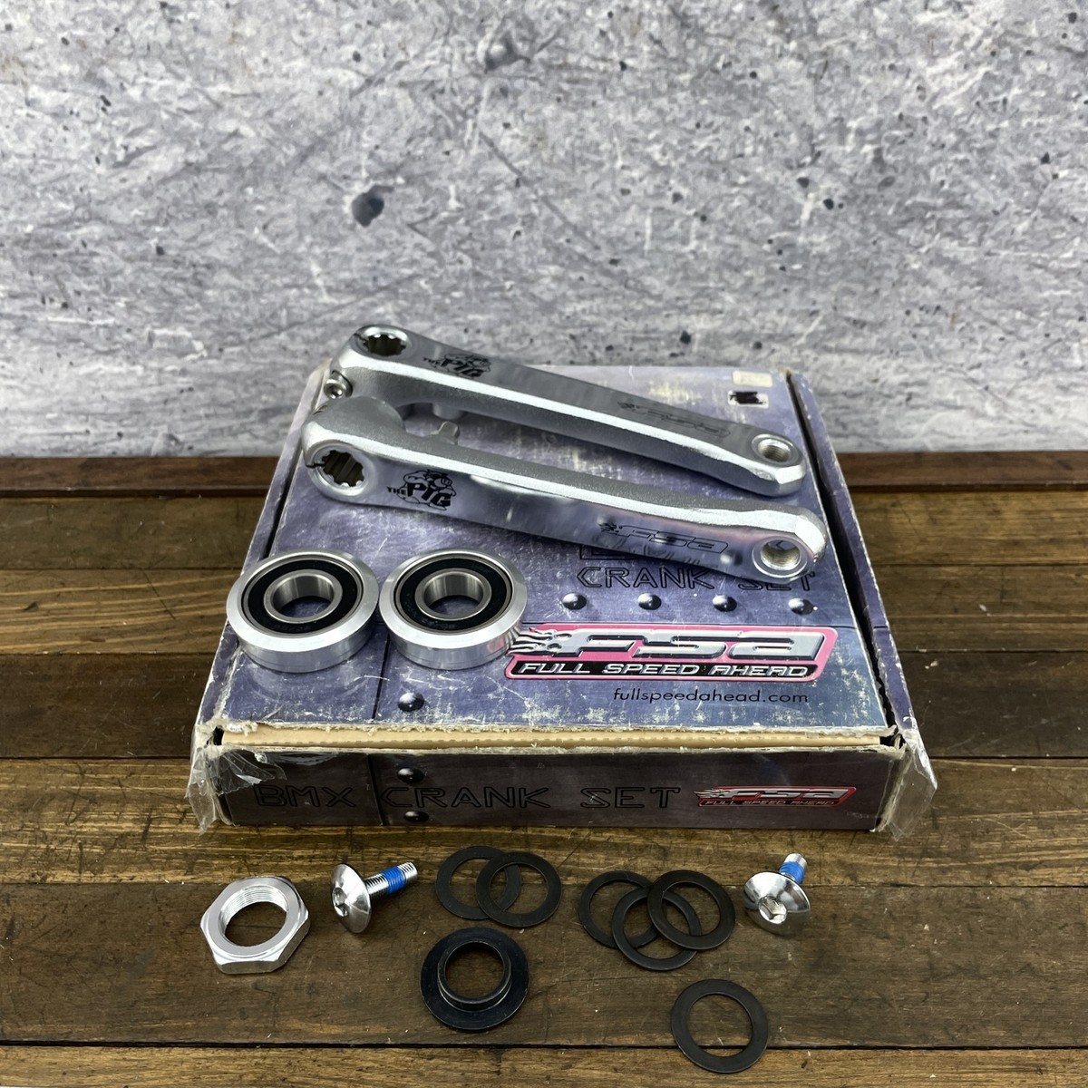 FSA The Pig BMX Crank Set 180mm Chrome 3 Piece Sealed Bearings