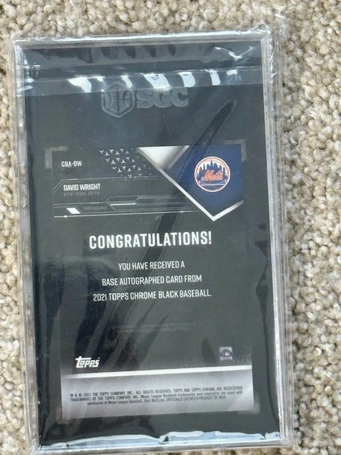 2021 Topps Chrome Black DAVID WRIGHT SIGNED Green Refractor 38/99 SGC GEM 10 10 - Image 2 of 2