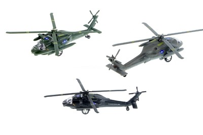 #ad 3PC SET: 8quot; UH 60 Black Hawk Helicopter Diecast Army Military Model Airplane Toy $25.98