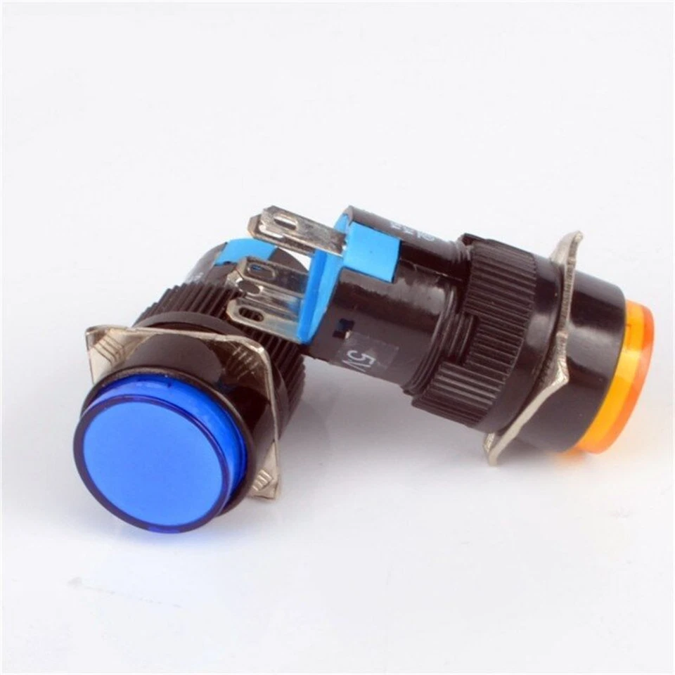 5 Color 16mm Round Momentary Push Button Switch Self-Lock LED Lamp 5 Pins 12V - Image 2 of 4