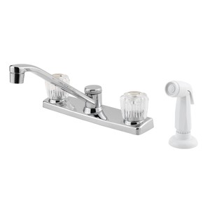 Pfister Pfirst Series 2 Handle Kitchen Faucet With White Side