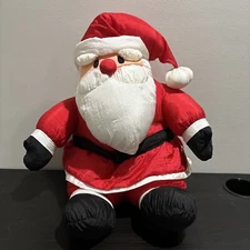 Vintage 16” Rare Santa Claus Plush Puffy Nylon ParaCutes International Silver