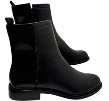 Franco Sarto Womens Hixton Boot Black Leather 9 M