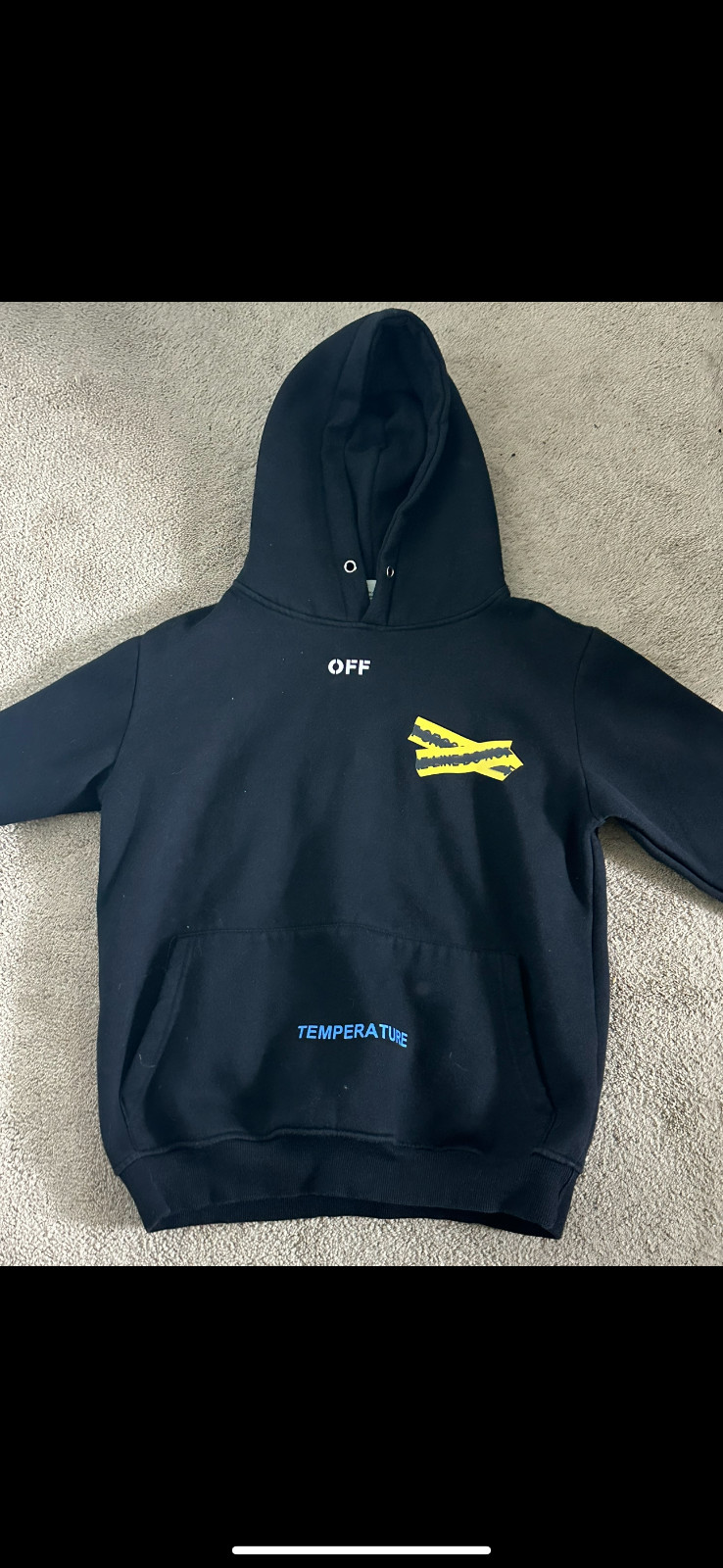 Offwhite temperature caution hoodie size small - image 2