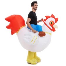 Inflatable Chicken Costume Adult Women Men, Blow Up Ride On Rooster Cosplay, ...