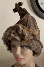 Brown Faux Fur Lined Handmade Cone/Elf/Santa ...