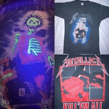 VTG 80S MED METALLICA KILL EM ALL RARE GLOW IN THE DARK ROCK TOUR CONCERT SHIRT