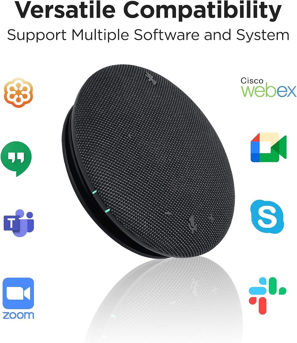 Bluetooth Conference Speaker With Omnidirectional Microphone - 360° Voice Pickup, Noise Canceling, USB & Wireless For Calls