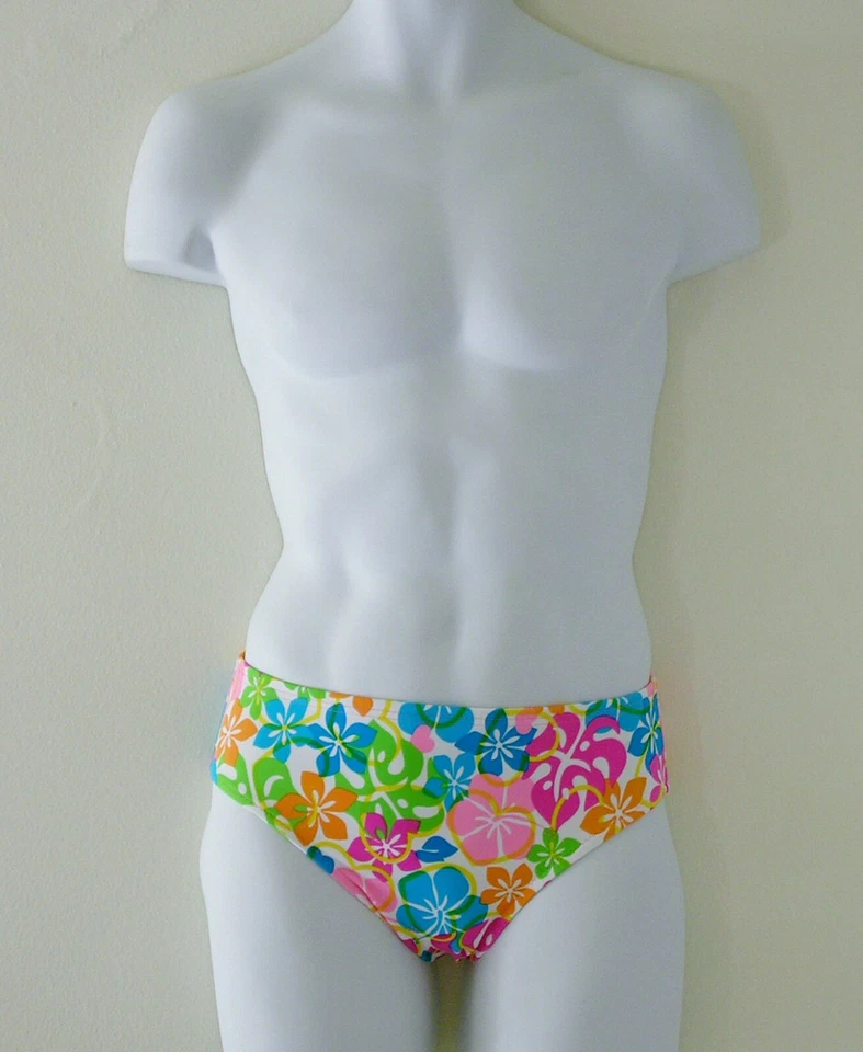 MEN'S Swim Brief Swimsuit in Regular or Low Rise in Maui White Floral Print - Image 2 of 4